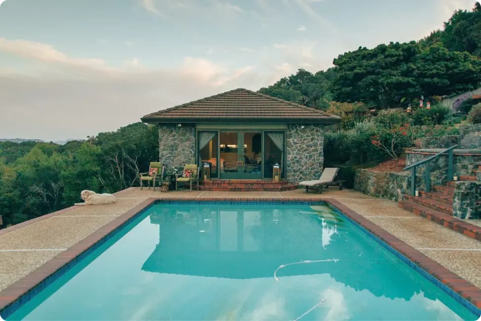 house with a pool